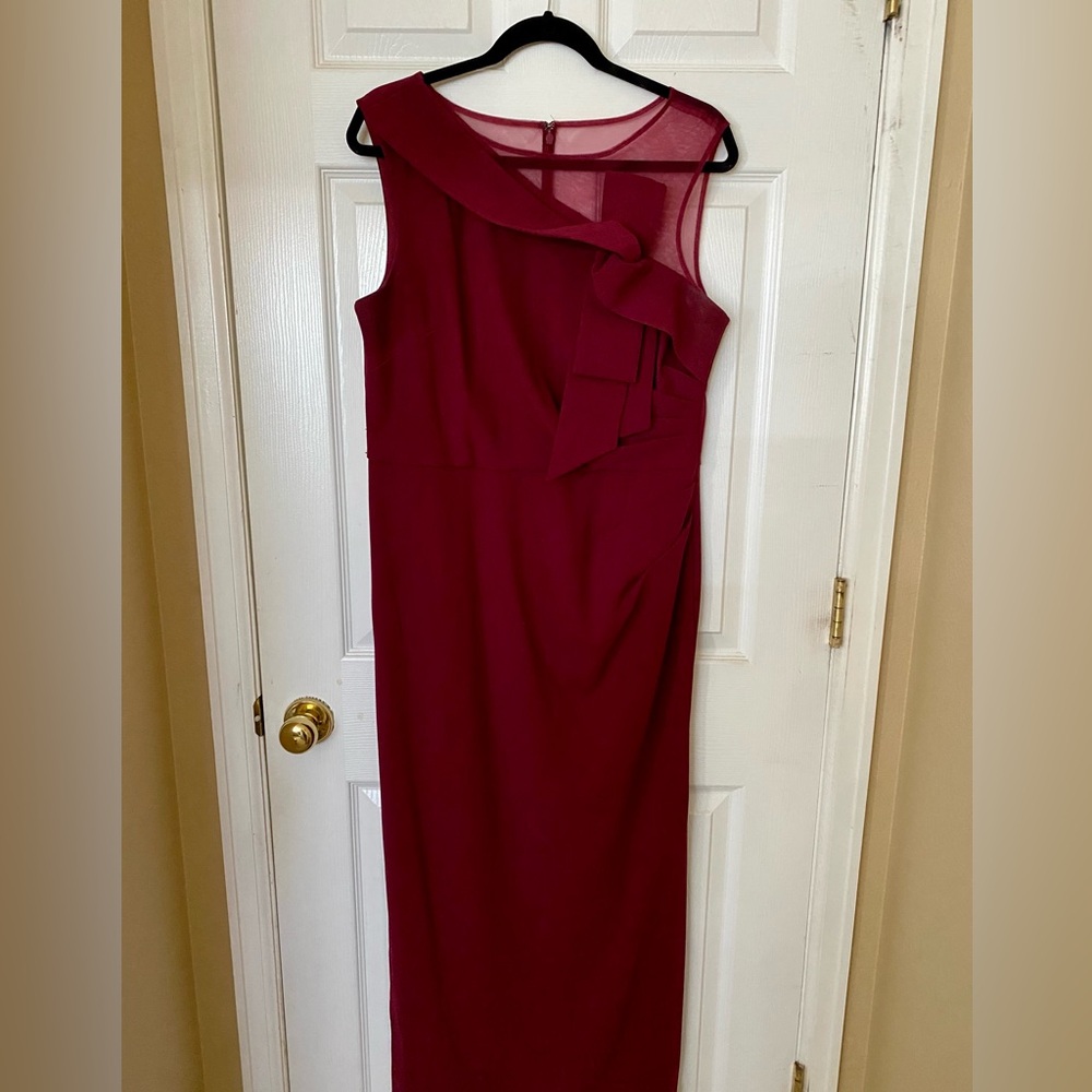 JS Collections Asymmetrical Burgundy Dress